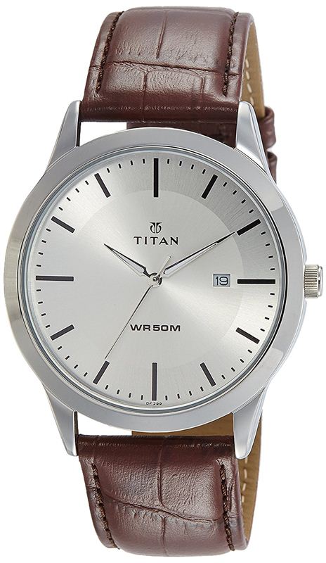 Titan Analog Silver Dial Men's Watch-1584SL03