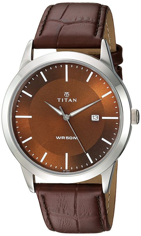 Titan Analog Brown Dial Men's Watch-1584SL04