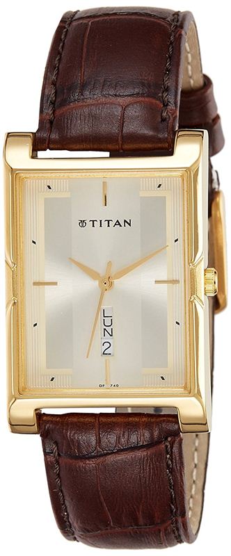 Titan Ottoman Analog Champagne Dial Men's Watch - 1641YL04