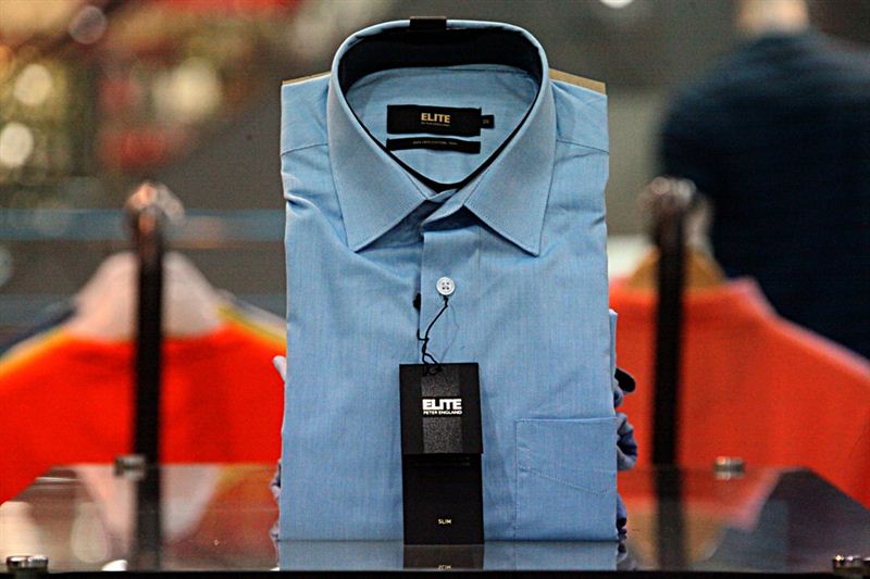Peter England Greenish Blue Plain Shirt - ISF 31702639