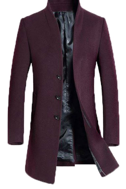 Men's Red Long Winter Coat (MK 011)