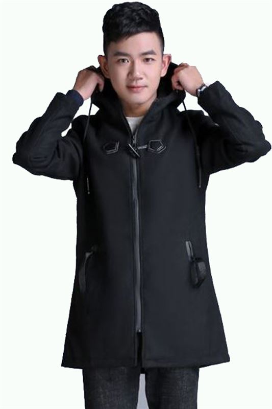 Men's Black Long Jacket (MJ 097)