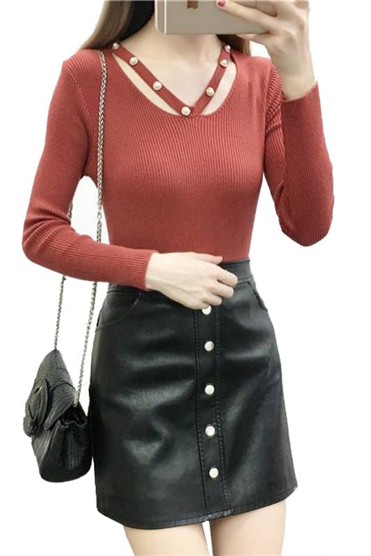 Women's Maroon Sweater (WS 027)