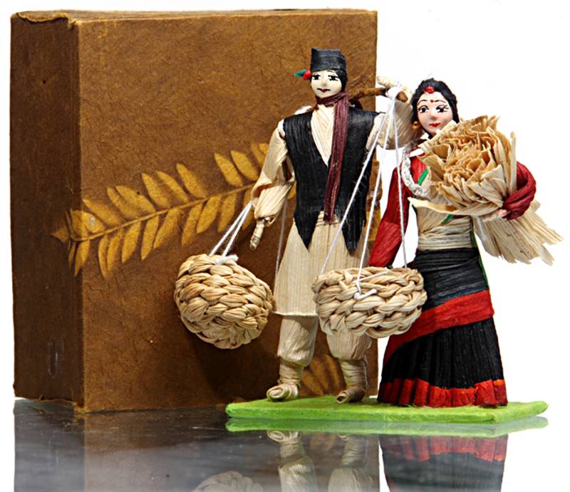 Jyapu Couple (Traditional Corn Husk Dolls)