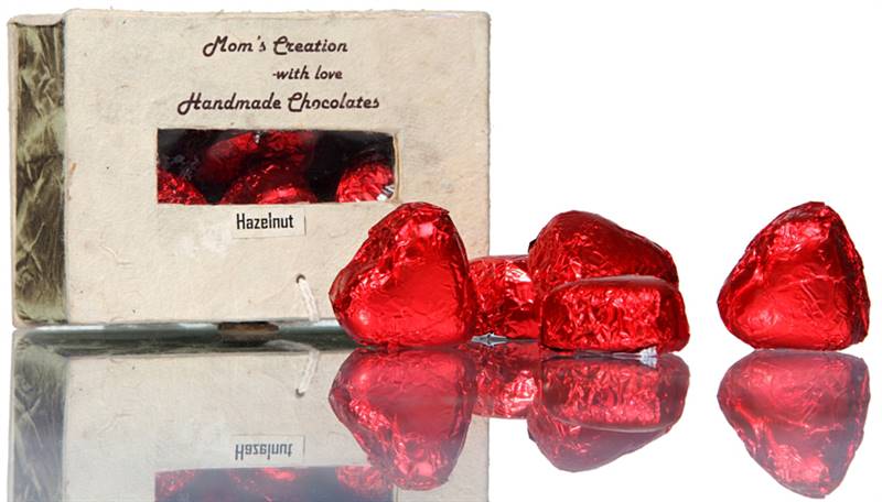 Homemade Heart-shaped Chocolates from Mom's Creation