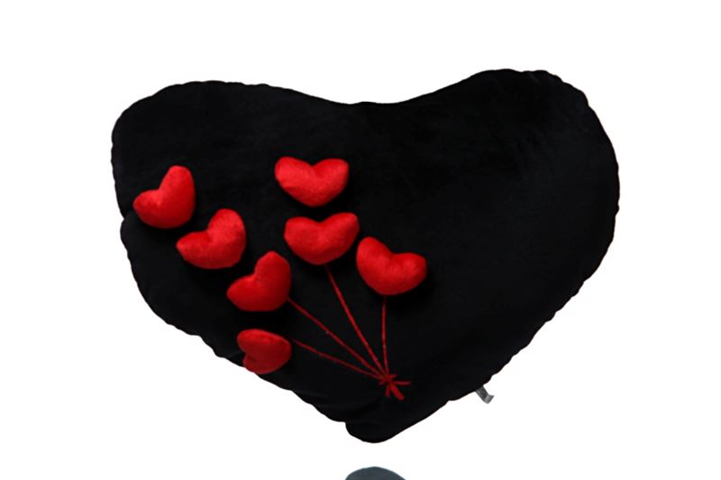 black heart pillow