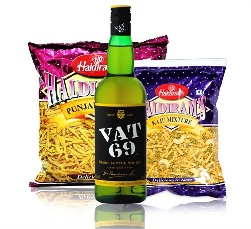 VAT 69 with Haldiram Namkeen Snacks