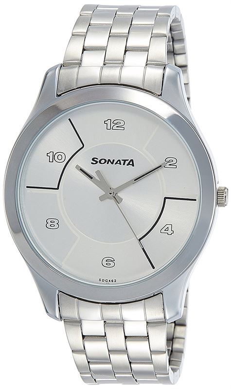 Sonata Analog Silver Dial Men's Watch-77063SM02