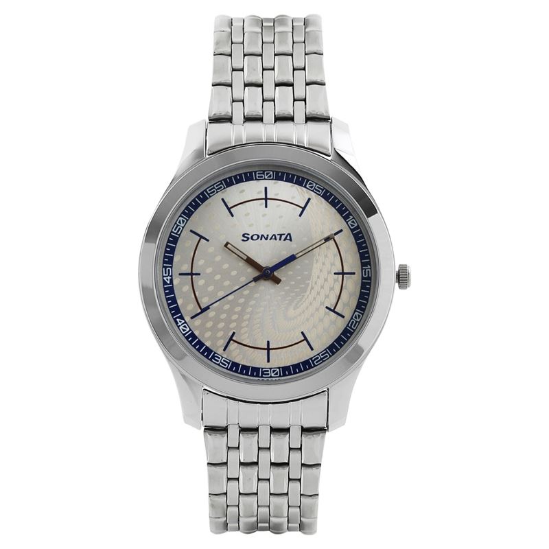 Silver Dial Stainless Steel Strap Watch - 77063SM05