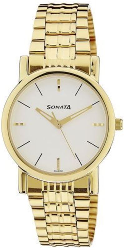 Sonata Analog White Dial Men's Watch - NF7987YM05