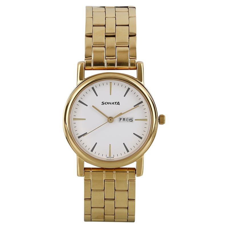 Sonata Wedding Collection White Dial Analog Watch for Men - 7987YM07