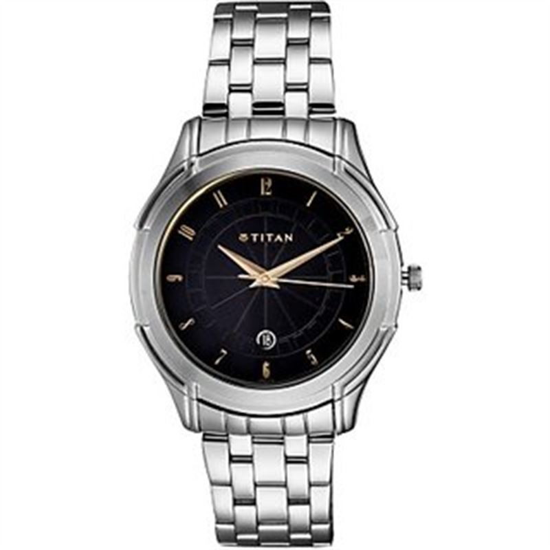 Titan Tycoon Silver Analog Watch 1558SM02 Send Gifts and Money