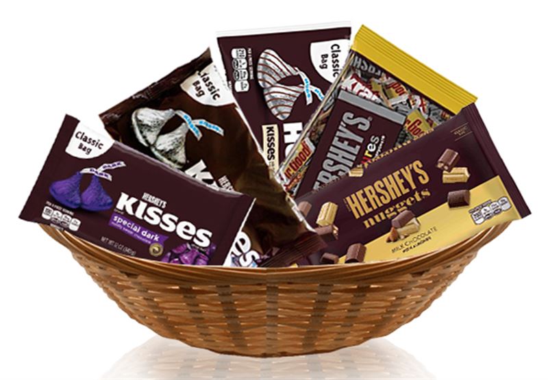 Hershey's Chocolates in a Basket