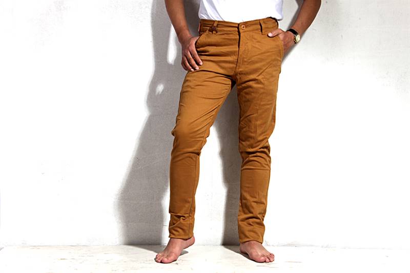 Mens Honey Yellow Cotton Pants - IS025