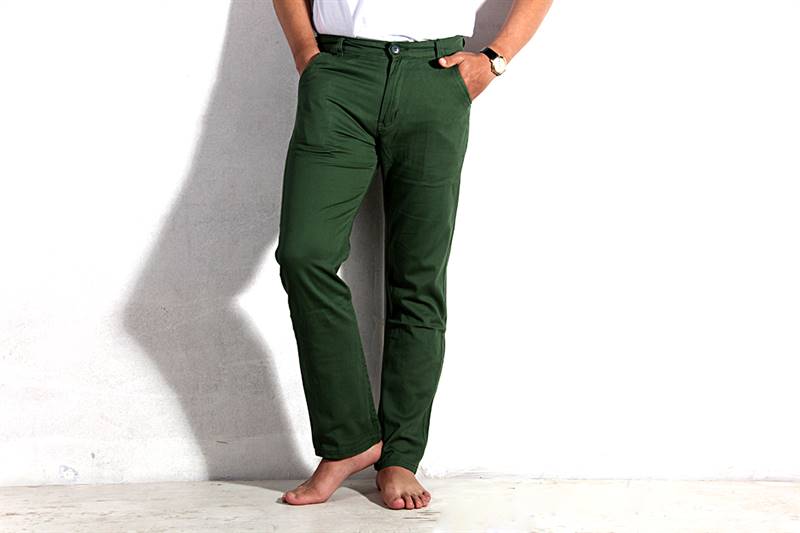 Mens Crocodile Green Cotton Pants 