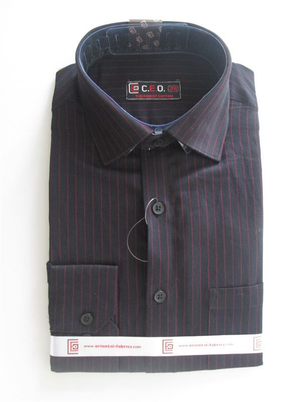CEO Men's Dark Blue Shirt (Red Lined) (Full Sleeves) - Size 39