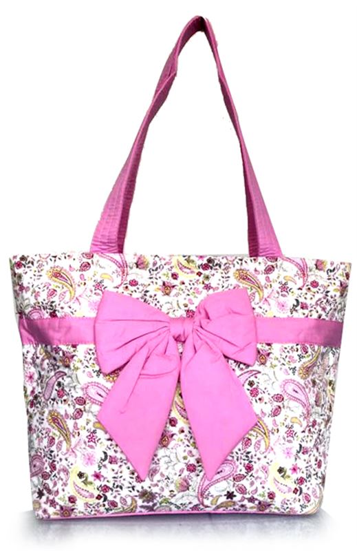 Pink & White Patterns Cotton Bag - NB-365-2014