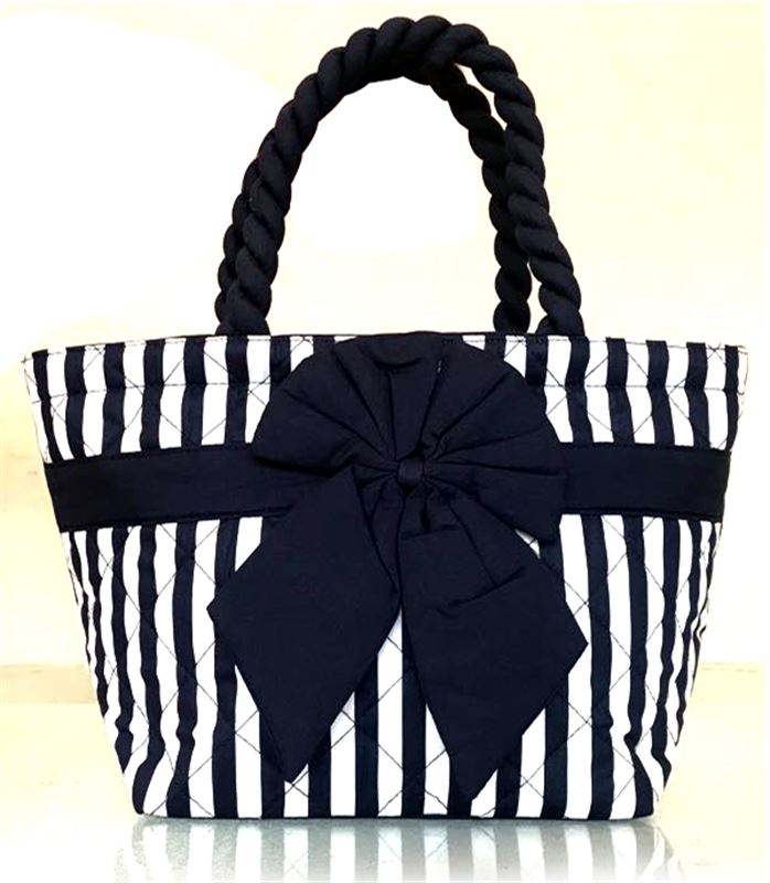 Blue & White Stripes Cotton Bag - NB52-2041