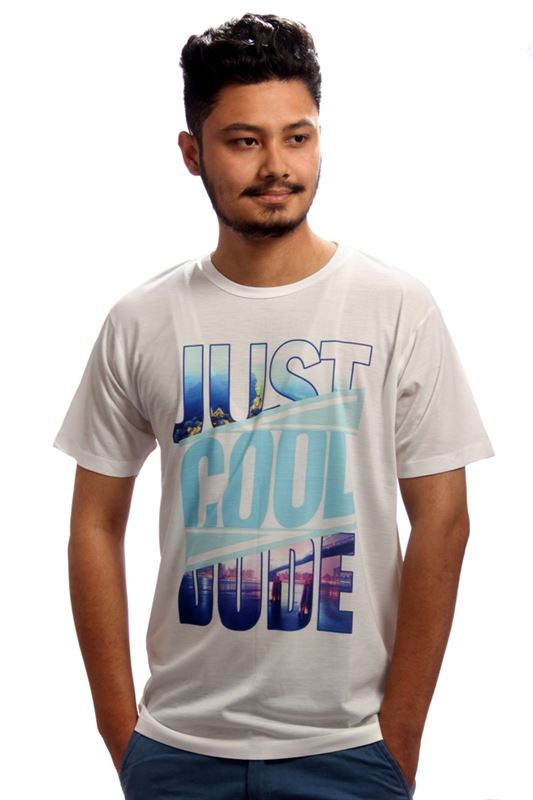 Just Cool Dude Printed White T-shirt