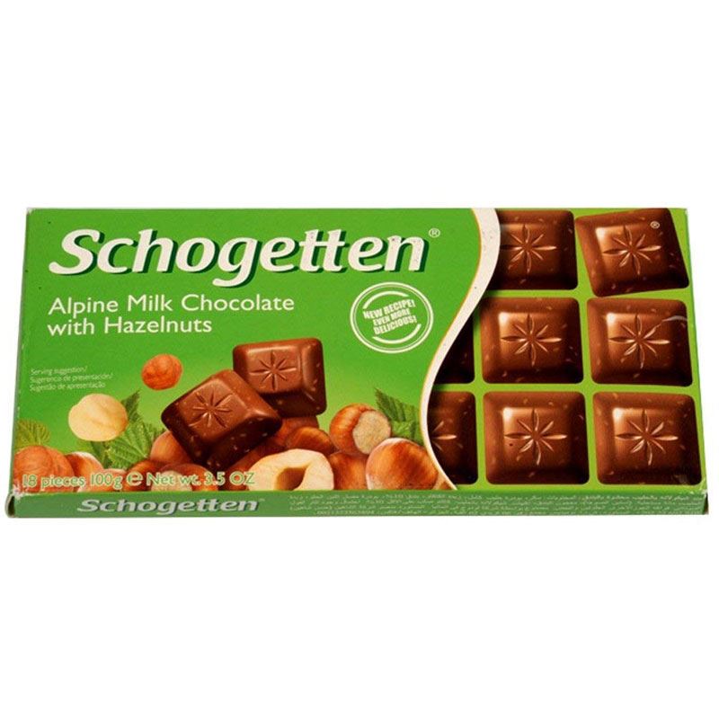 Schogetten Alpine Milk Chocolate with Hazelnuts (100 g)