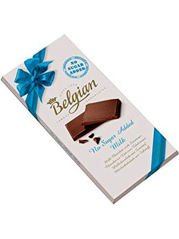 Belgian No Sugar Added Milk Chocolate (100 g)