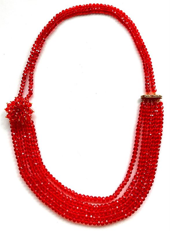 Red Multi Layer Potey Necklace 1