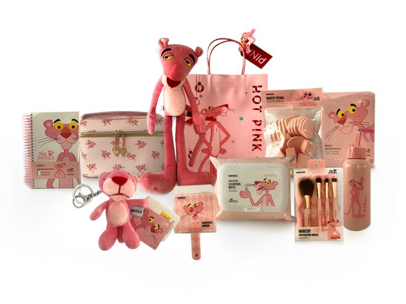 pink panther plush miniso