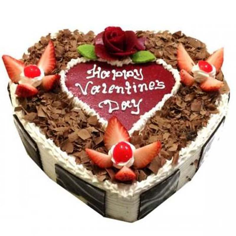 Happy Valentine's Day Black Forest Cake (1 Kg) from Chefs Bakery