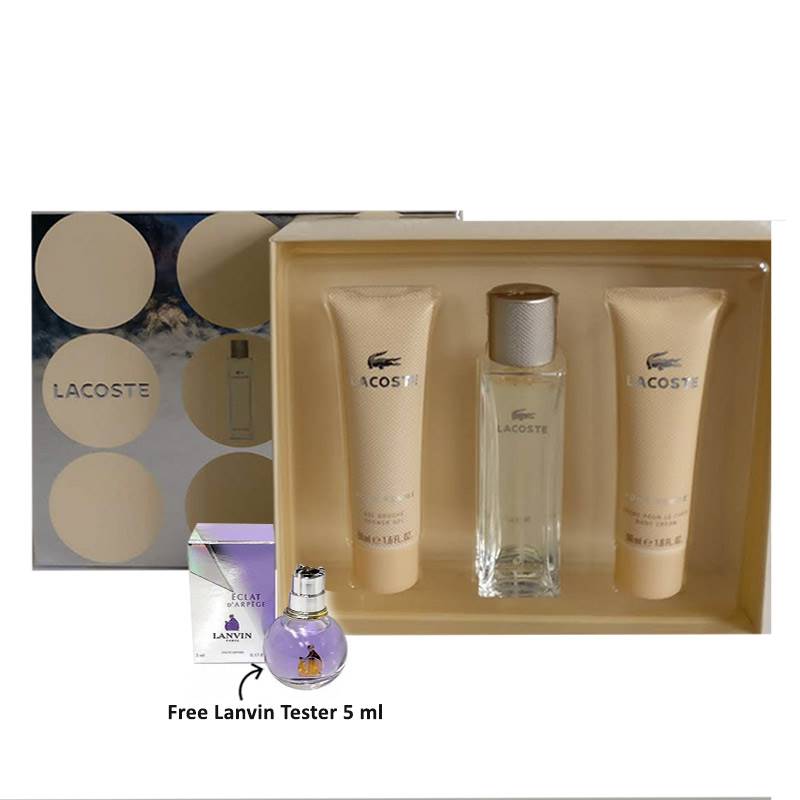 Lacoste Pour Femme Gift Set (Free Lanvin Tester 5ml)
