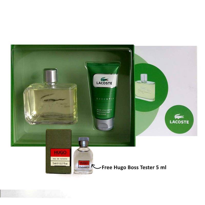 Lacoste Essential Gift Set for Men (Free Hugo Boss Tester 5ml)