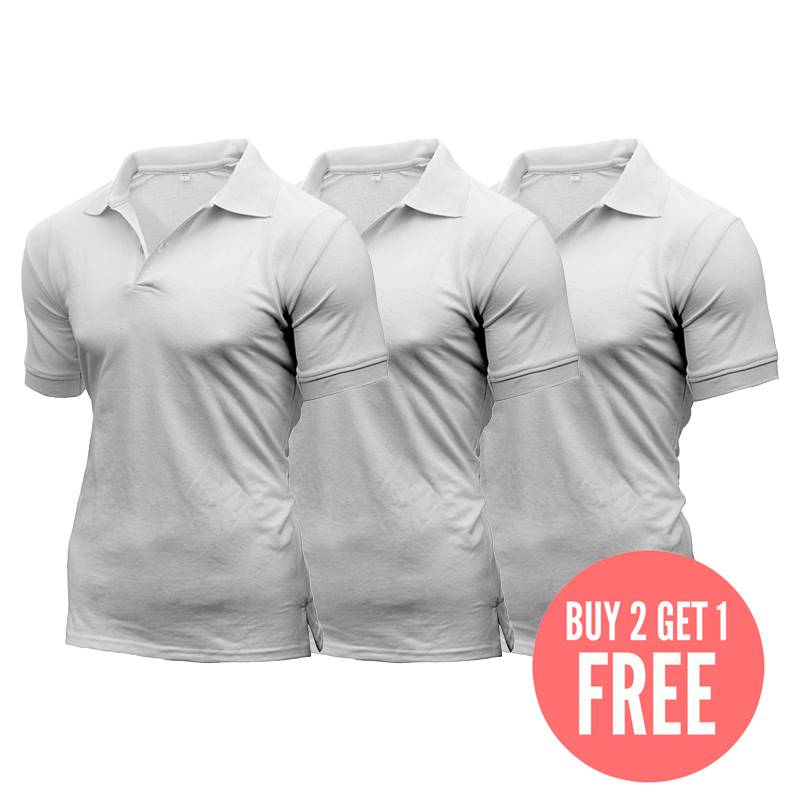 White Polo Style T-shirts Package (Small)