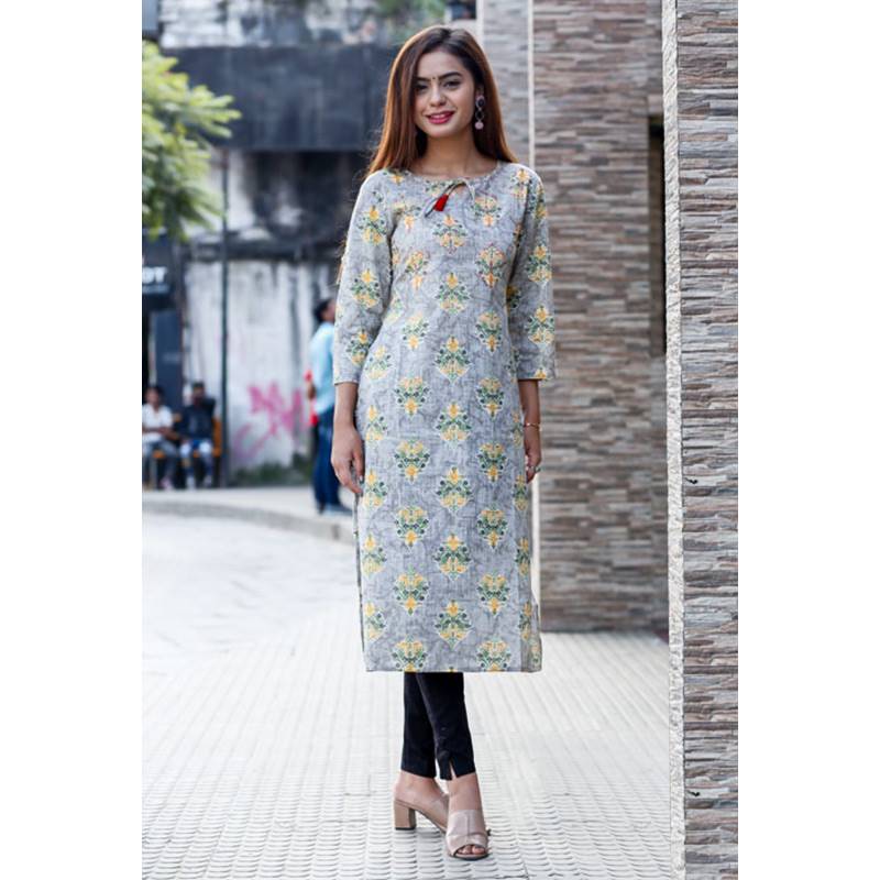 Long kurti designs deals with lace