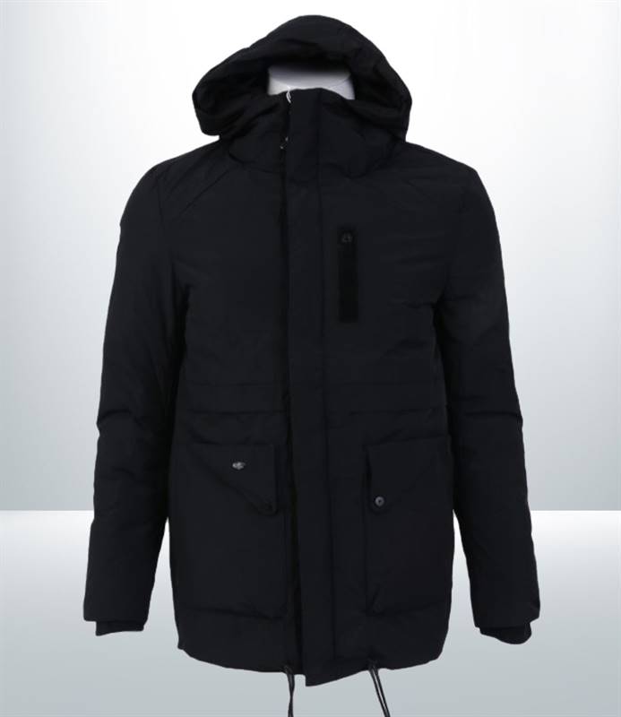 KILOMETER Hooded Cottom/Silicon Jacket For Men - KM 8198Black