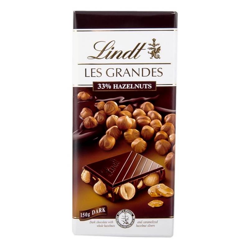 Lindt Les Grandes Hazelnut Dark Chocolate Bar (150 g) Send Gifts and