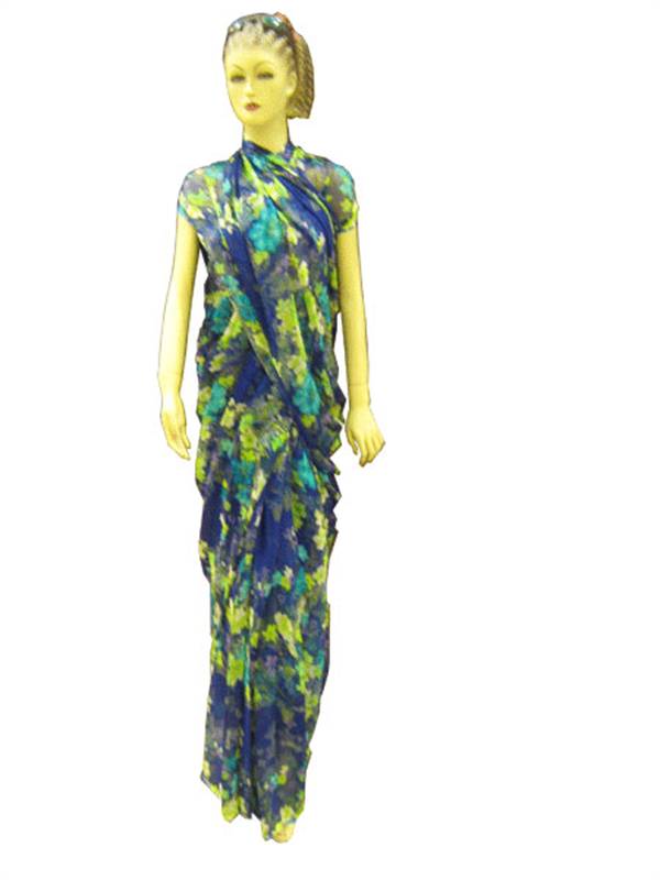 printed french chiffon sarees