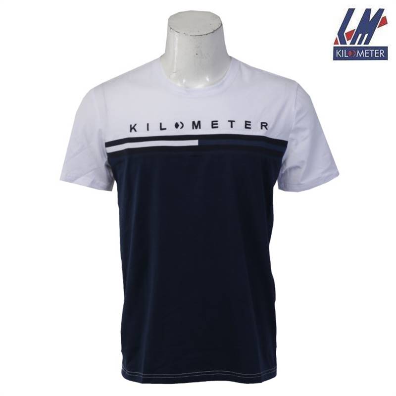 KILOMETER Round Neck T Shirt KM R1003 White