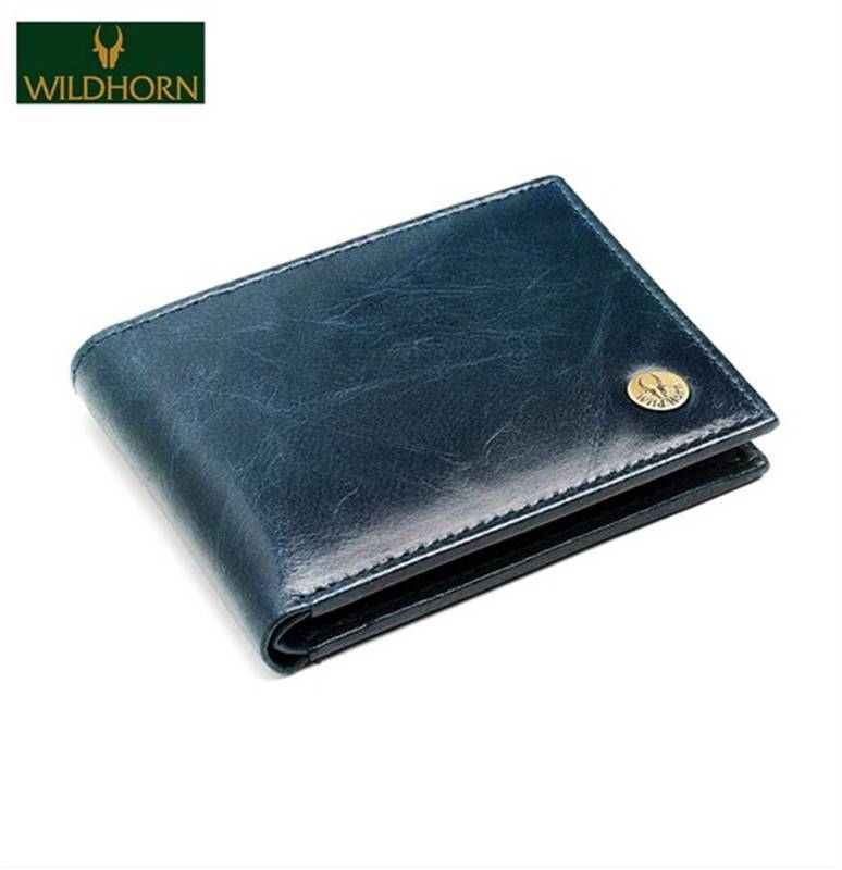 WildHorn Nepal Genuine Leather Men's Wallet (WH 2052 Blue Crunch