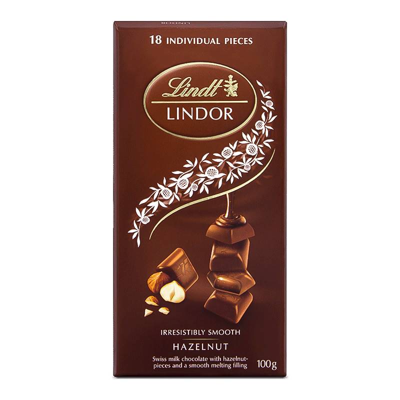 Lindt Lindor Hazelnut Chocolate Bar (100 g) Send Gifts and Money to