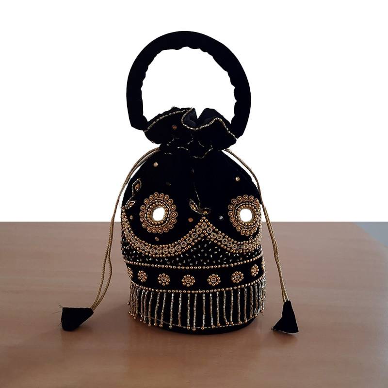 Potli - Black Casino Stripe Potli