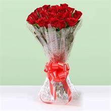 20 Red Roses in Cellophane Packing