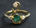 Diamond Ring With Emerald (Available in stock)