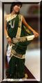 Bottly green color saree with contrast silver border and gulion work(icon6)