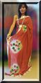 Orange saree with style dye concept and embroidery in it on original saree.(icon11)