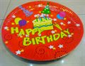 Happy Birthday Round Shape Paper  Plate (10Pcs)(A)