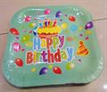 Happy Birthday  Spuare Shape  Paper  Plate (10Pcs)(C)