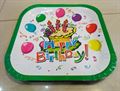Happy Birthday  Spuare Shape Paper  Plate (10Pcs)(G)