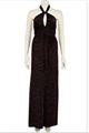 Black metallic halter neck knitted maxi dress (M22)
