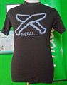 Phalano Luga Gents Brown Khukuri And Nepal Printed T-Shirt