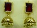 Red Rectangle Antique Earring (E-17)