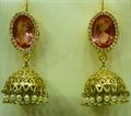 Pink Oval Antique Earring (E-21)